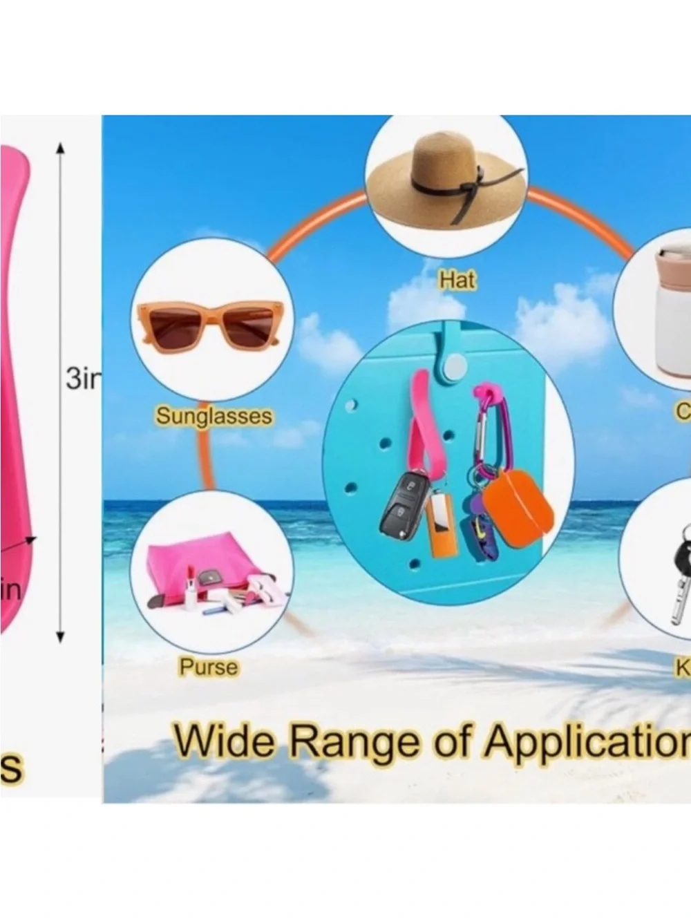 4 black Key Holders Bundle for Bogg Bag and tote bags